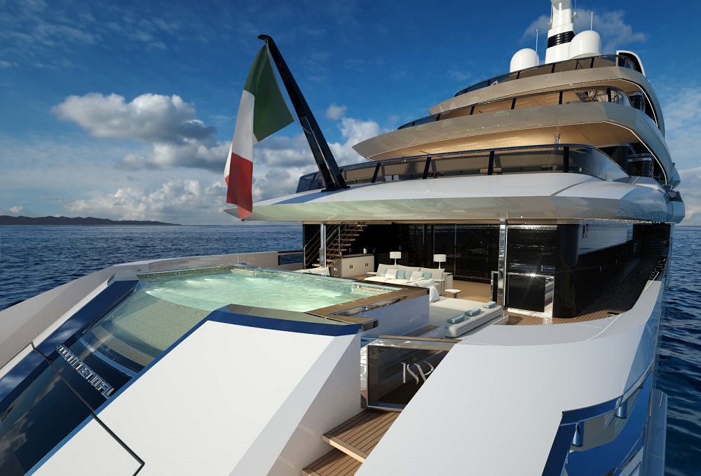 ISA yacht Continental 80m - pool-on-board-cockpit
